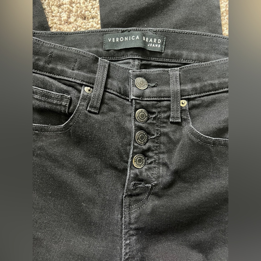 Veronica Beard Debbie High-Rise Ankle-Crop Skinny Jean, black size 26 - Picture 5 of 6